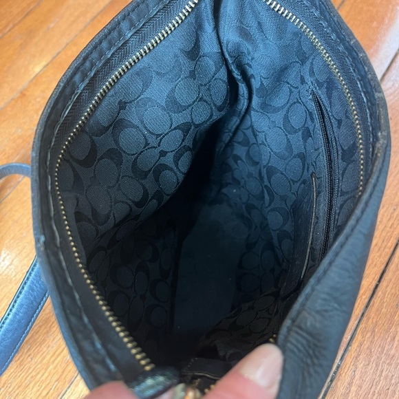 Vintage Coach Bleeker Mini Duffle Bag Legacy Black Pebbled Leather Crossbody - Picture 14 of 15